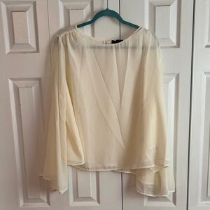 NWT Sheer Cream Blouse - Lightweight Women's Top
